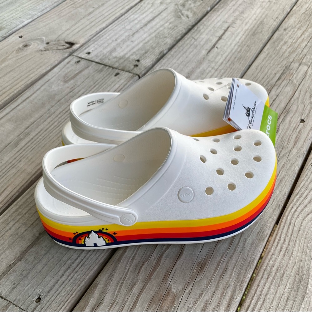 New Disney Crocs Retro Rainbow Platform Sole